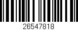 Código de barras (EAN, GTIN, SKU, ISBN): '26547818'