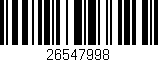 Código de barras (EAN, GTIN, SKU, ISBN): '26547998'