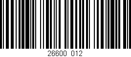 Código de barras (EAN, GTIN, SKU, ISBN): '26600/012'