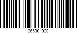 Código de barras (EAN, GTIN, SKU, ISBN): '26600/020'
