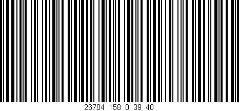 Código de barras (EAN, GTIN, SKU, ISBN): '26704_158_0_39/40'