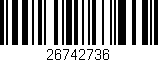 Código de barras (EAN, GTIN, SKU, ISBN): '26742736'