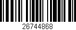 Código de barras (EAN, GTIN, SKU, ISBN): '26744868'