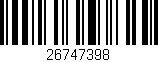 Código de barras (EAN, GTIN, SKU, ISBN): '26747398'