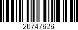 Código de barras (EAN, GTIN, SKU, ISBN): '26747626'