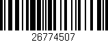 Código de barras (EAN, GTIN, SKU, ISBN): '26774507'