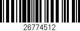 Código de barras (EAN, GTIN, SKU, ISBN): '26774512'