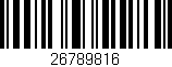 Código de barras (EAN, GTIN, SKU, ISBN): '26789816'