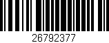 Código de barras (EAN, GTIN, SKU, ISBN): '26792377'