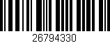 Código de barras (EAN, GTIN, SKU, ISBN): '26794330'