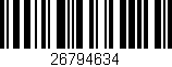 Código de barras (EAN, GTIN, SKU, ISBN): '26794634'