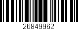 Código de barras (EAN, GTIN, SKU, ISBN): '26849962'