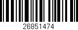 Código de barras (EAN, GTIN, SKU, ISBN): '26851474'