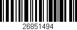 Código de barras (EAN, GTIN, SKU, ISBN): '26851494'