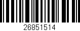 Código de barras (EAN, GTIN, SKU, ISBN): '26851514'