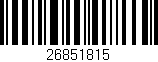 Código de barras (EAN, GTIN, SKU, ISBN): '26851815'