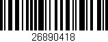 Código de barras (EAN, GTIN, SKU, ISBN): '26890418'