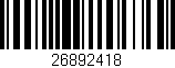 Código de barras (EAN, GTIN, SKU, ISBN): '26892418'
