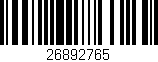 Código de barras (EAN, GTIN, SKU, ISBN): '26892765'