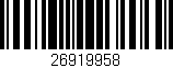 Código de barras (EAN, GTIN, SKU, ISBN): '26919958'