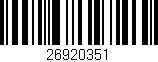 Código de barras (EAN, GTIN, SKU, ISBN): '26920351'