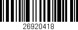 Código de barras (EAN, GTIN, SKU, ISBN): '26920418'