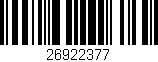 Código de barras (EAN, GTIN, SKU, ISBN): '26922377'