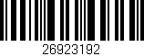 Código de barras (EAN, GTIN, SKU, ISBN): '26923192'