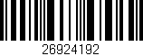 Código de barras (EAN, GTIN, SKU, ISBN): '26924192'