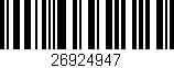 Código de barras (EAN, GTIN, SKU, ISBN): '26924947'