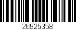 Código de barras (EAN, GTIN, SKU, ISBN): '26925358'