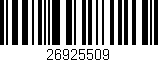 Código de barras (EAN, GTIN, SKU, ISBN): '26925509'