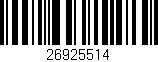 Código de barras (EAN, GTIN, SKU, ISBN): '26925514'