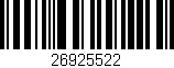 Código de barras (EAN, GTIN, SKU, ISBN): '26925522'
