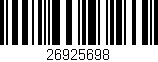 Código de barras (EAN, GTIN, SKU, ISBN): '26925698'