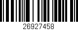 Código de barras (EAN, GTIN, SKU, ISBN): '26927458'