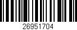Código de barras (EAN, GTIN, SKU, ISBN): '26951704'