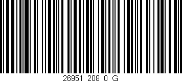 Código de barras (EAN, GTIN, SKU, ISBN): '26951_208_0_G'