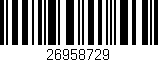 Código de barras (EAN, GTIN, SKU, ISBN): '26958729'