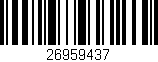 Código de barras (EAN, GTIN, SKU, ISBN): '26959437'