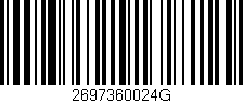 Código de barras (EAN, GTIN, SKU, ISBN): '2697360024G'