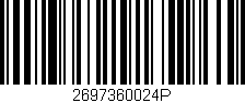 Código de barras (EAN, GTIN, SKU, ISBN): '2697360024P'