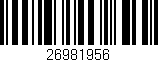 Código de barras (EAN, GTIN, SKU, ISBN): '26981956'