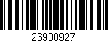Código de barras (EAN, GTIN, SKU, ISBN): '26988927'