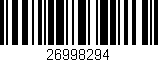 Código de barras (EAN, GTIN, SKU, ISBN): '26998294'