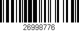 Código de barras (EAN, GTIN, SKU, ISBN): '26998776'