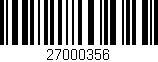Código de barras (EAN, GTIN, SKU, ISBN): '27000356'