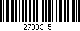 Código de barras (EAN, GTIN, SKU, ISBN): '27003151'
