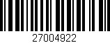 Código de barras (EAN, GTIN, SKU, ISBN): '27004922'