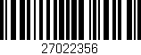 Código de barras (EAN, GTIN, SKU, ISBN): '27022356'